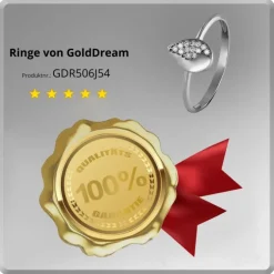 GoldDream Gold Ring Blatt Zirkonia weiß Gr.54 333er Weißgold GDR506J54