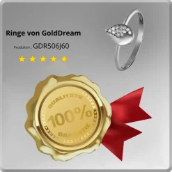 GoldDream Gold Ring Blatt Zirkonia weiß Gr.60 333er Weißgold GDR506J60