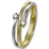 GoldDream Gold Ring Boho zweifarbig Zirkonia Gr.58 333er Gold GDR532T58