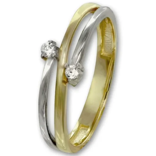 GoldDream Gold Ring Boho zweifarbig Zirkonia Gr.58 333er Gold GDR532T58