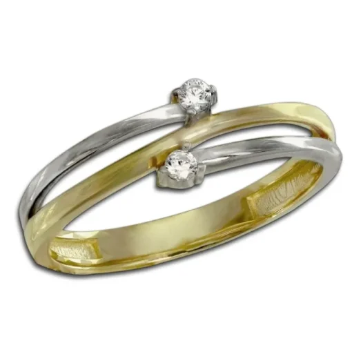 GoldDream Gold Ring Boho zweifarbig Zirkonia Gr.56 333er Gold GDR532T56