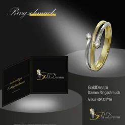 GoldDream Gold Ring Boho zweifarbig Zirkonia Gr.56 333er Gold GDR532T56