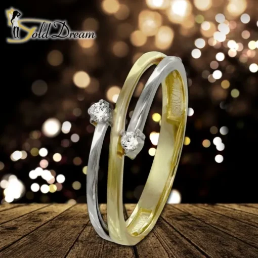 GoldDream Gold Ring Boho zweifarbig Zirkonia Gr.58 333er Gold GDR532T58