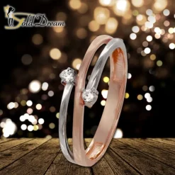 GoldDream Gold Ring Boho zweifarbig Zirkonia Gr.58 333er Rosegold GDR532E58