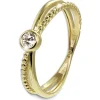 GoldDream Gold Ring Crossed Gr.56 Zirkonia weiß 333er Gelbgold GDR548Y56