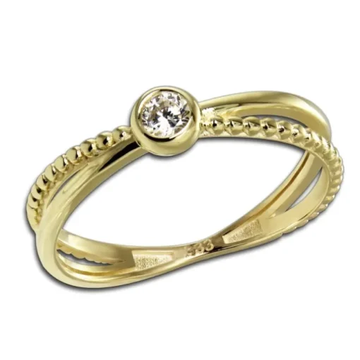 GoldDream Gold Ring Crossed Gr.56 Zirkonia weiß 333er Gelbgold GDR548Y56