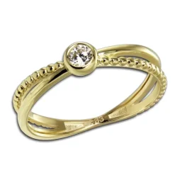 GoldDream Gold Ring Crossed Gr.58 Zirkonia weiß 333er Gelbgold GDR548Y58