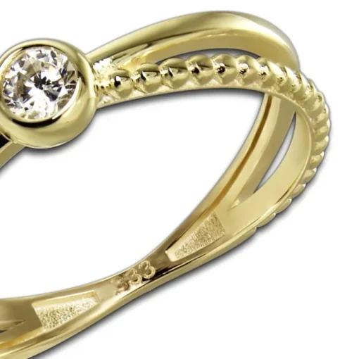 GoldDream Gold Ring Crossed Gr.56 Zirkonia weiß 333er Gelbgold GDR548Y56
