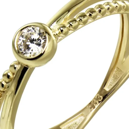 GoldDream Gold Ring Crossed Gr.56 Zirkonia weiß 333er Gelbgold GDR548Y56