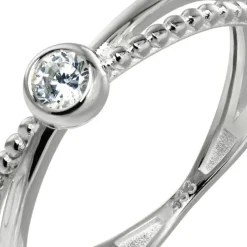 GoldDream Gold Ring Crossed Gr.54 Zirkonia weiß 333er Weißgold GDR548J54