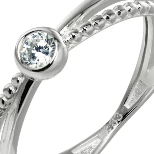 GoldDream Gold Ring Crossed Gr.54 Zirkonia weiß 333er Weißgold GDR548J54