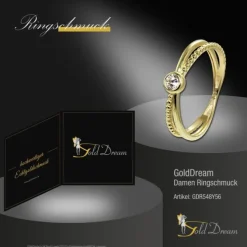 GoldDream Gold Ring Crossed Gr.56 Zirkonia weiß 333er Gelbgold GDR548Y56