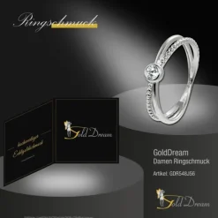 GoldDream Gold Ring Crossed Gr.56 Zirkonia weiß 333er Weißgold GDR548J56