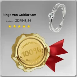 GoldDream Gold Ring Crossed Gr.54 Zirkonia weiß 333er Weißgold GDR548J54