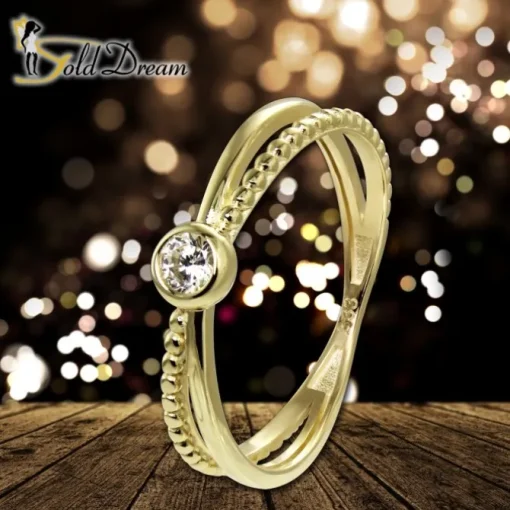 GoldDream Gold Ring Crossed Gr.56 Zirkonia weiß 333er Gelbgold GDR548Y56