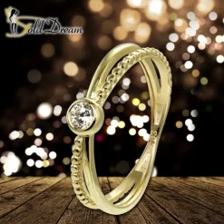 GoldDream Gold Ring Crossed Gr.54 Zirkonia weiß 333er Gelbgold GDR548Y54