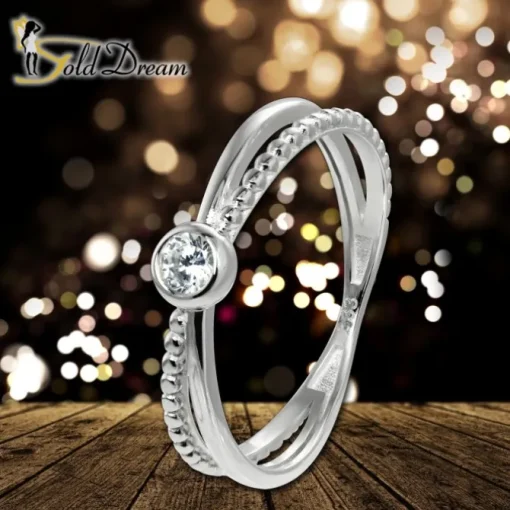 GoldDream Gold Ring Crossed Gr.56 Zirkonia weiß 333er Weißgold GDR548J56