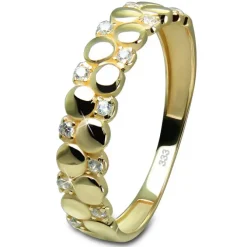 GoldDream Gold Ring Dots Gr.58 Zirkonia weiß 333er Gelbgold GDR538Y58