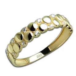 GoldDream Gold Ring Dots Gr.58 Zirkonia weiß 333er Gelbgold GDR538Y58