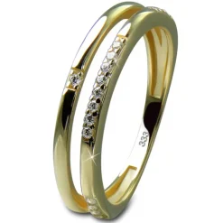 GoldDream Gold Ring Double Gr.54 Zirkonia weiß 333er Gelbgold GDR537Y54