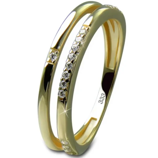 GoldDream Gold Ring Double Gr.54 Zirkonia weiß 333er Gelbgold GDR537Y54