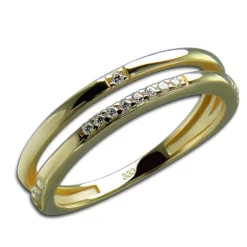 GoldDream Gold Ring Double Gr.56 Zirkonia weiß 333er Gelbgold GDR537Y56