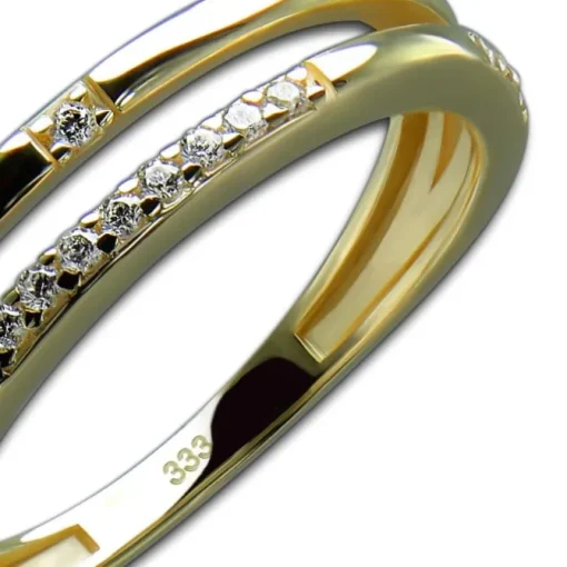 GoldDream Gold Ring Double Gr.54 Zirkonia weiß 333er Gelbgold GDR537Y54