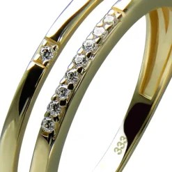 GoldDream Gold Ring Double Gr.54 Zirkonia weiß 333er Gelbgold GDR537Y54