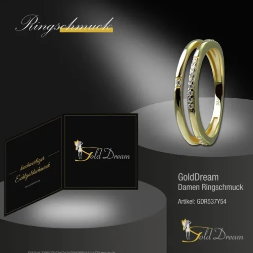 GoldDream Gold Ring Double Gr.54 Zirkonia weiß 333er Gelbgold GDR537Y54