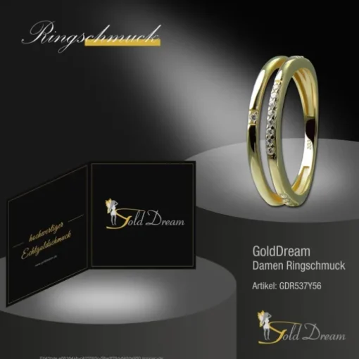 GoldDream Gold Ring Double Gr.56 Zirkonia weiß 333er Gelbgold GDR537Y56