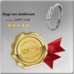 GoldDream Gold Ring 3er Zirkonia weiß Gr.58 333er Weißgold GDR511J58