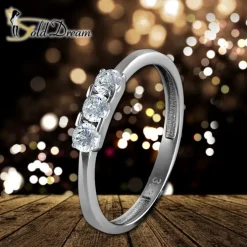 GoldDream Gold Ring 3er Zirkonia weiß Gr.58 333er Weißgold GDR511J58