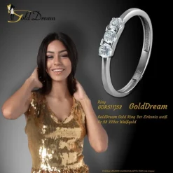 GoldDream Gold Ring 3er Zirkonia weiß Gr.58 333er Weißgold GDR511J58