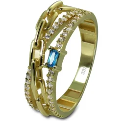 GoldDream Gold Ring Glamour Gr.54 Zirkonia weiß 333er Gelbgold GDR542Y54