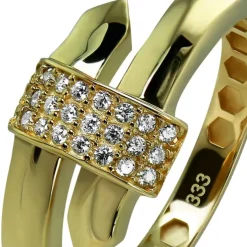 GoldDream Gold Ring Glamour Gr.58 Zirkonia weiß 333er Gelbgold GDR546Y58