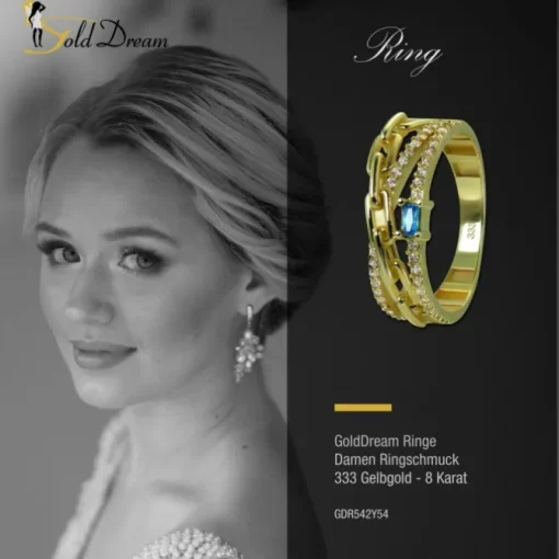 GoldDream Gold Ring Glamour Gr.54 Zirkonia weiß 333er Gelbgold GDR542Y54