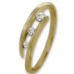 GoldDream Gold Ring Gr.60 3er Zirkonia weiß 333er Gelbgold GDR529Y60