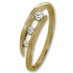 GoldDream Gold Ring Gr.56 3er Zirkonia weiß 333er Gelbgold GDR529Y56