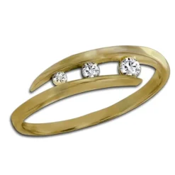 GoldDream Gold Ring Gr.58 3er Zirkonia weiß 333er Gelbgold GDR529Y58