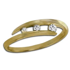 GoldDream Gold Ring Gr.60 3er Zirkonia weiß 333er Gelbgold GDR529Y60