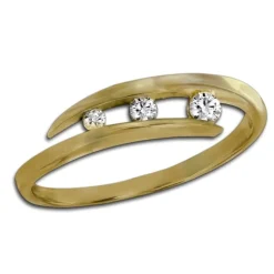 GoldDream Gold Ring Gr.56 3er Zirkonia weiß 333er Gelbgold GDR529Y56