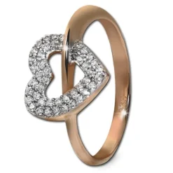 GoldDream Gold Ring Gr.60 Herz Zirkonia 333er Rosegold GDR521E60