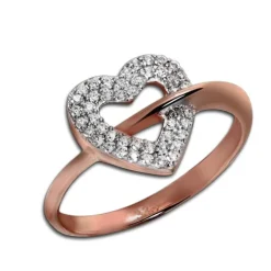 GoldDream Gold Ring Gr.60 Herz Zirkonia 333er Rosegold GDR521E60