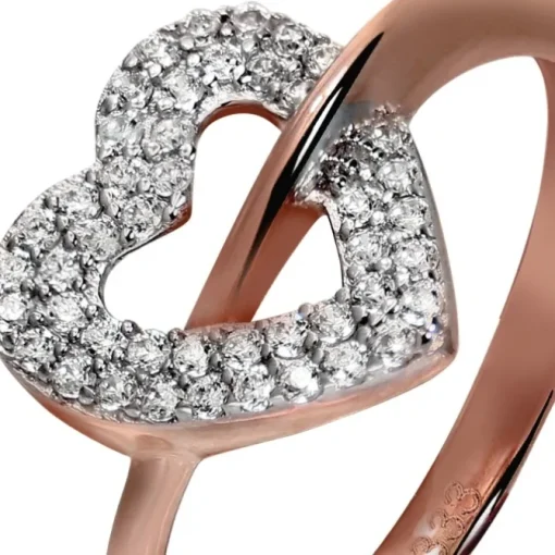 GoldDream Gold Ring Gr.54 Herz Zirkonia 333er Rosegold GDR521E54