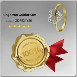 GoldDream Gold Ring Gr.56 Herz Zirkonia 333er Gelbgold GDR521Y56