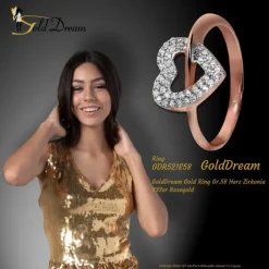 GoldDream Gold Ring Gr.58 Herz Zirkonia 333er Rosegold GDR521E58