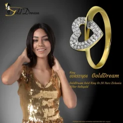 GoldDream Gold Ring Gr.56 Herz Zirkonia 333er Gelbgold GDR521Y56