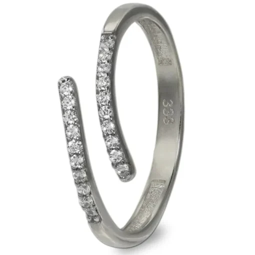GoldDream Gold Ring Gr.56 Line Zirkonia weiß 333er Weißgold GDR524J56