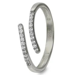 GoldDream Gold Ring Gr.58 Line Zirkonia weiß 333er Weißgold GDR524J58