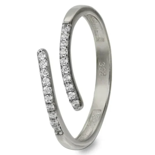 GoldDream Gold Ring Gr.58 Line Zirkonia weiß 333er Weißgold GDR524J58